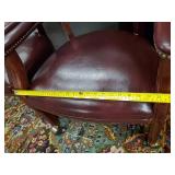Beautiful Vintage Leather Club/Bank Chairs - Both on Rollers