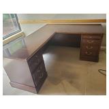 Large Corner Bank Desk with Drawers
