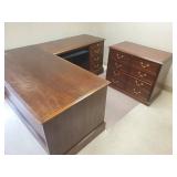 Large Corner Desk with deep 2 Drawer side cabinet