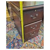 Very Large corner bank desk one section with thick glass top