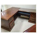 Large Lot of office furniture including corner desk, cabinet, and floating desk