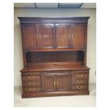 Beautiful Large Wood 2-piece office Hutch