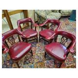 Beautiful Vintage Leather High end Club/Bank Chairs Set of 4