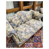 2 Classic Floral High Back Love Seats Gorgeous Colors Manufactured in North Carolina