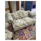 2 Classic Floral High Back Love Seats Gorgeous Colors Manufactured in North Carolina