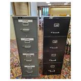 2 52" Tall Metal Cabinets with 4 drawers