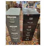 2 52" Tall Metal Cabinets with 4 drawers