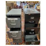 2 52" Tall Metal Cabinets with 4 drawers
