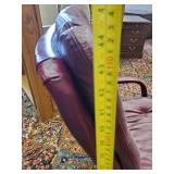 Solid used Leather Dest Chair on rollers