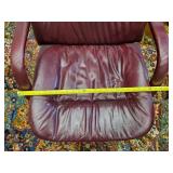 Solid used Leather Dest Chair on rollers