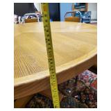 8 mid modern Solid Virco Cushioned chairs and beautiful heavy vintage wood table