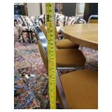 8 mid modern Solid Virco Cushioned chairs and beautiful heavy vintage wood table