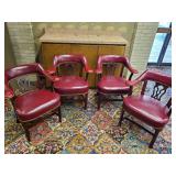 Beautiful Vintage Leather High end Club/Bank Chairs set of 4