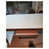vintage Metal 5 foot wide Table with Drawer