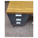 Solid Vintage Metal Desk with wood Top
