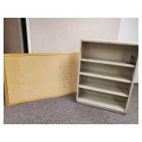Metal Shelving and super Large Corkboard