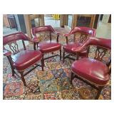 4 Beautiful High end Vintage Leather Club/Bank chairs