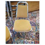18 mid modern Virco cushioned chairs with Metal Chair Cart