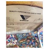 18 mid modern Virco cushioned chairs with Metal Chair Cart