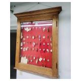 Antique Wood Display Case/Shadow Box Keys Not Included
