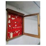 Antique Wood Display Case/Shadow Box Keys Not Included