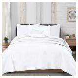 Twin - Alicia Channel Stitch Quilt and 1 Sham Set