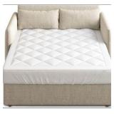 Sleep Philosophy Waterproof Sofa Bed Mattress Protector, Holden Sofa Bed Queen Mattress Pad, 3M Scotchgard, Microfiber Mattress Topper Fitted Elastic Pocket Fits Up to 8 Inch, Queen 60x72, White