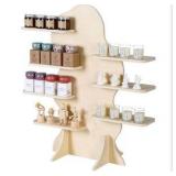 7-Tier Candle Display Shelf Stand for Vendor Booth Craft Show, 31inch Tall Portable Detachable Natural Birch Wood Retail Riser Stand, Upscale Display Riser Rack
