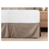 Premium Bed Skirt for Bottom of Bed, Decorative Brown Color, Queen Sized Bed 60” wide 80” long and a 14” drop that hangs down on the bed, elegant look to your bed
