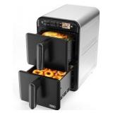 11.6QT Dual Basket Air Fryer Oven, Vertical 2-Basket Design, 6-in-1 Presets Function with Digital Touchscreen, Sync & Match, Easy to Clean, Dishwasher Safe, Family Meals Retail $159