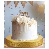 16 Inch Gold Cake Stand Set Metal Round Cupcake Dessert Stand with Cake Cutting, Spatula Wedding Cupcake Pastry Display Candy Holder Display for Wedding Party Birthday Baby Shower(Classic)