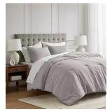 King - Mina Waffle Weave Textured Midweight Comforter Set - 1 comforter 2 shams