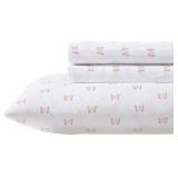 Queen - Laura Ashley Kids - Queen Sheet Set, Soft & Wrinkle-Resistant Toddler Bedding Set, Ideal Girl Room Essentials, Bed Sheets with Matching Pillowcases (Fluttery Friends Pink)