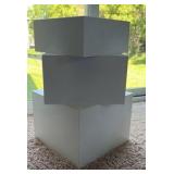 3 Pack Buffet Risers - White Metal Squares - stackable - 11x11, 10x10, 9x9