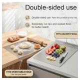 Stainless Steel Cutting Board with Lip,Stainless Countertop Cutting Board with lip, 304 Food Grade Metal Large Steel Chopping Mats for Kitchen Countertop (16"x20")