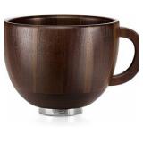 SpaceAid Wooden Bowl with Handle, Kitchen Space Aid Acacia Wood Mixing Bowls Holder for Stand Mixer, Compatible with 4.5 & 5 QT Tilt-Head Models Kitchen, Natural Wood Retail $149 - button needs new sc