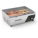 22 Inch 1600W Commercial Griddle with Stainless Steel Countertop, Flat Griddle, 122-572℉ Adjustable Temp Control of Electric Flat Top Grill for Cheese 、Steak and Egg Indoor and Restaurant