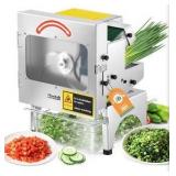 Newhai 200W Commercial Vegetable Slicer Machine Electric Automatic Veggie Fruit Cutter 400lb/h with Conveyor Belt 1-35mm Thickness Adjustable for Cucumber Scallion Green Bean Banana 110volt