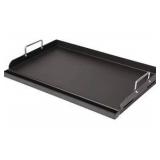 25" x 16" Pre-Seasoned Nonstick Cast Iron Griddle for Gas & Charcoal Grills – Universal Flat Top with Grease Groove, Reinforced Ridges & High Sidewalls, Great for Parties, Camping & Tailgating