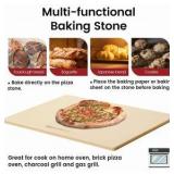 Pizza Stone, Rectangular Extra Large 23.6" x 15.8" x 0.6" Pizza Stones for Oven Grill, Industrial Commercial Heavy Duty Cordierite Baking Stone for Pizza Bread, Pizza Accessories, 14.19 lbs - Retail $
