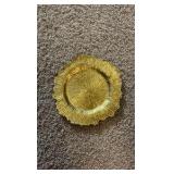 13" Round Sponge Gold Acrylic Plastic Charger Plate - 50/Case Retail $250