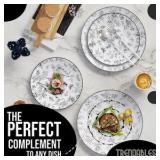 Crown Display Black Floral Disposable Plates 40 Pc Set | 20- 8" plates & 20-10" Plates Plastic Dinnerware