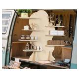7-Tier Candle Display Shelf Stand for Vendor Booth Craft Show, 31inch Tall Portable Detachable Natural Birch Wood Retail Riser Stand, Upscale Display Riser Rack