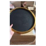 Decorative and Elegant Gold Colored Serving Tray With Black Textured Rubber Mat to Hold Drinks, Food and Plates