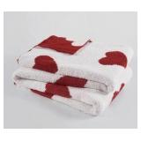 Truly Soft Super Cozy Throw Blanket, Red and White Hearts Pattern 50 inches x 70 inches