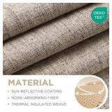 100% Blackout Curtain for Bedroom - 1 Panel - Natural Linen Curtains 50" W x 63" L Long, Thermal Insulated  Linen Light Blocking Drapes, 1 Panel only, Top Grommet for Living Room