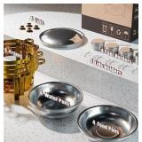 Chafing Dishes for Buffet 4 Pack, 5Qt Round Stainless Steel Chafing Dishes [Elegant and Smooth] Stainless Steel Chafing Dish Buffet Set for Weddings, Parties and Catering, Gold