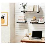 Heavy Duty Slatwall Shelf 24x12Inch, Steel Slatwall Accessories Storage Rack for Garage, Retail, Workshop Two Shelves