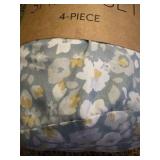 King Sized Bed Sheet Set 1 Fitted Sheet, 1 Flat Sheet, 2 Pillow Cases, Floral Pattern