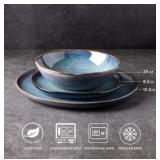 AmorArc Ceramic Dinnerware Sets,Handmade Reactive Glaze Stoneware Plates and Bowls Sets,Highly Scratch Resistant | Dishwasher & Microwave Safe Dishes Set,Service for 8 (24pc) Retail $250